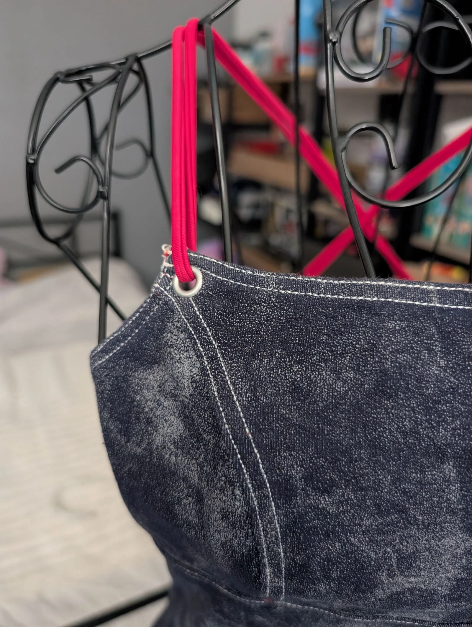 Magnificent vintage short denim-style dress / Banana Moon jeans – photo 3